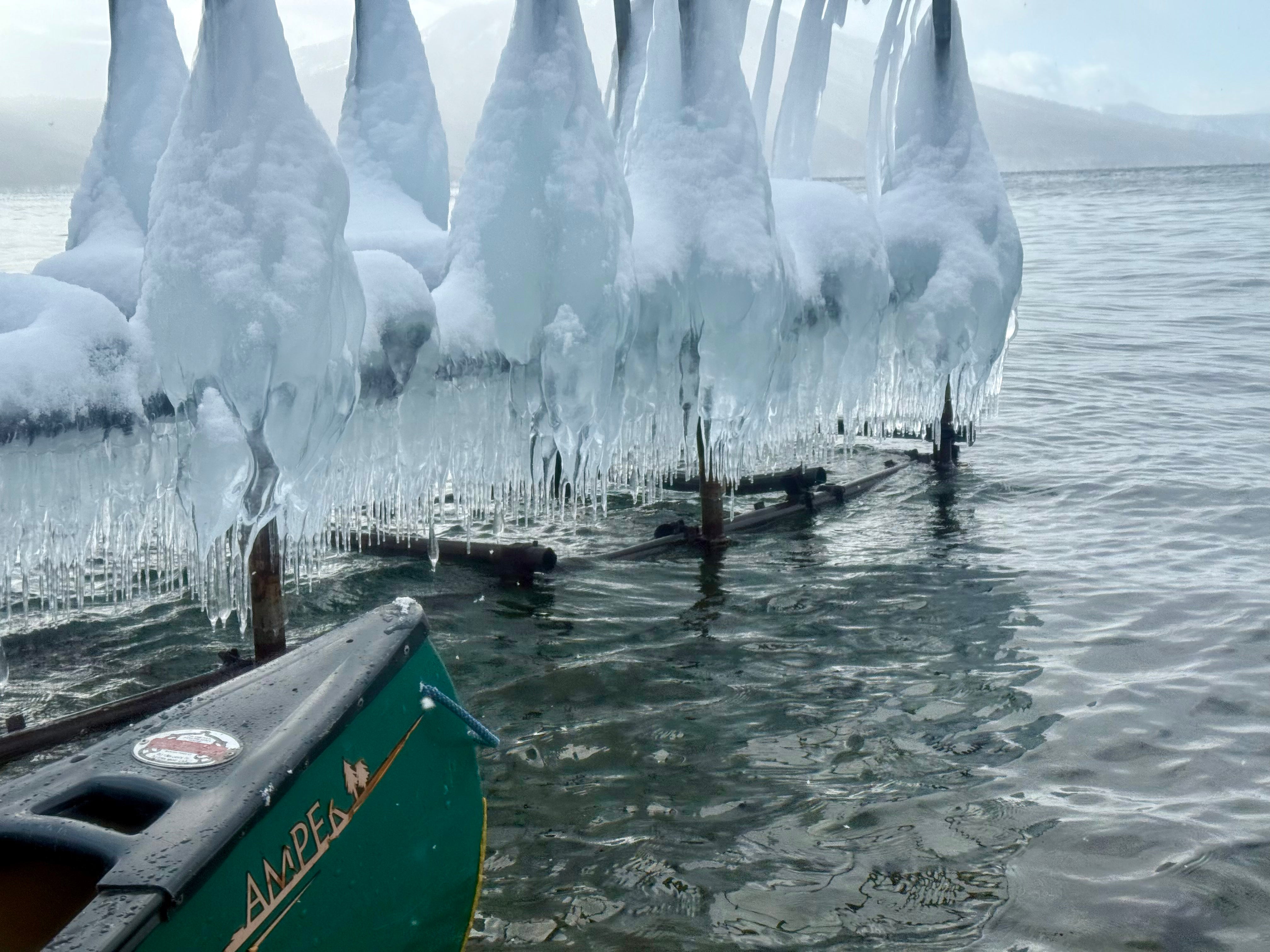 支笏湖|冬季獨木舟|不凍湖的冰之風景