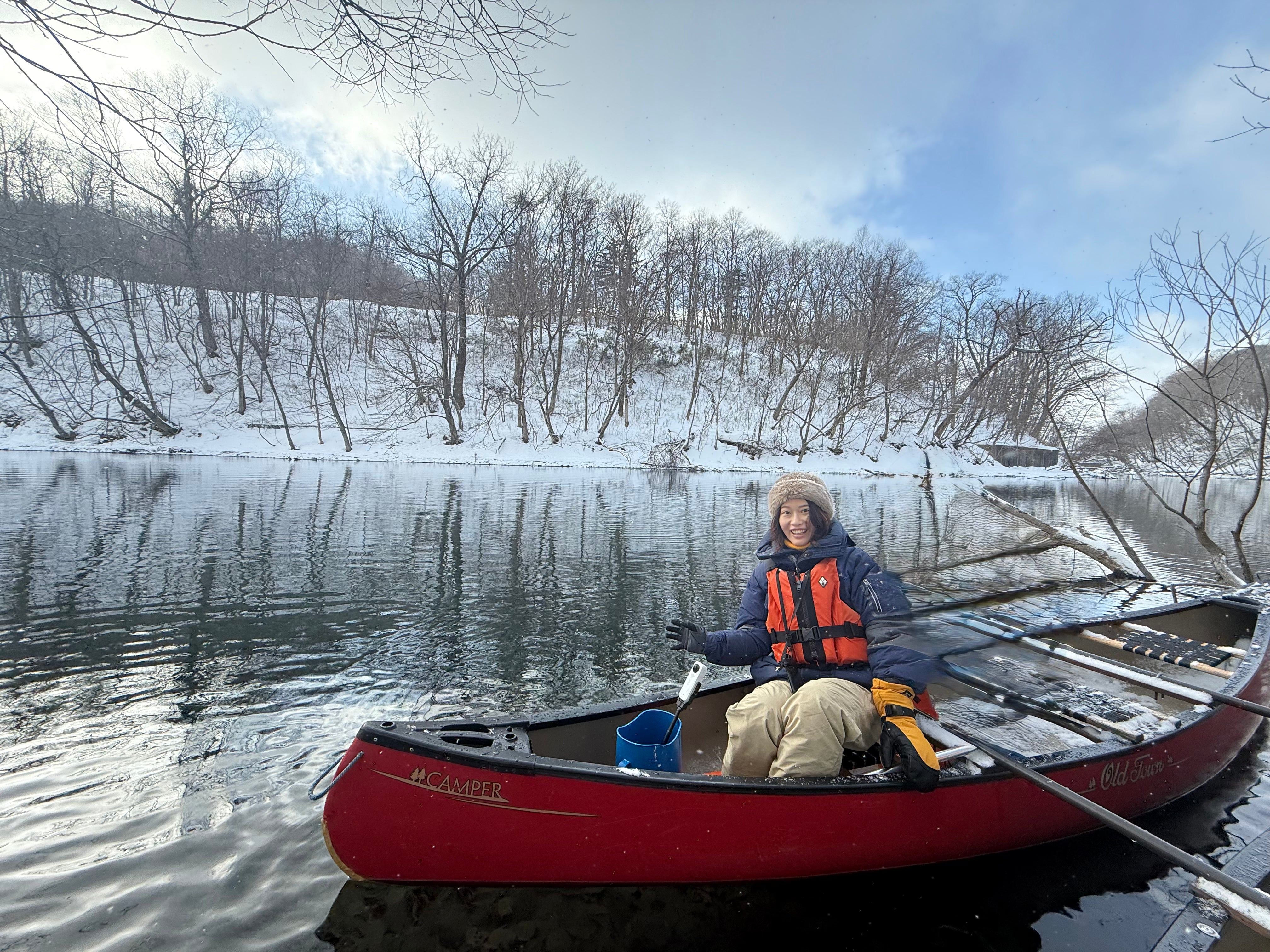 支笏湖|冬季獨木舟|不凍湖的冰之風景