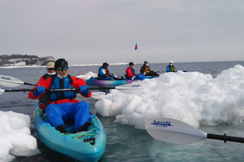 網走｜流冰獨木舟體驗｜在鄂霍次克海的流冰間划進冬季最前線