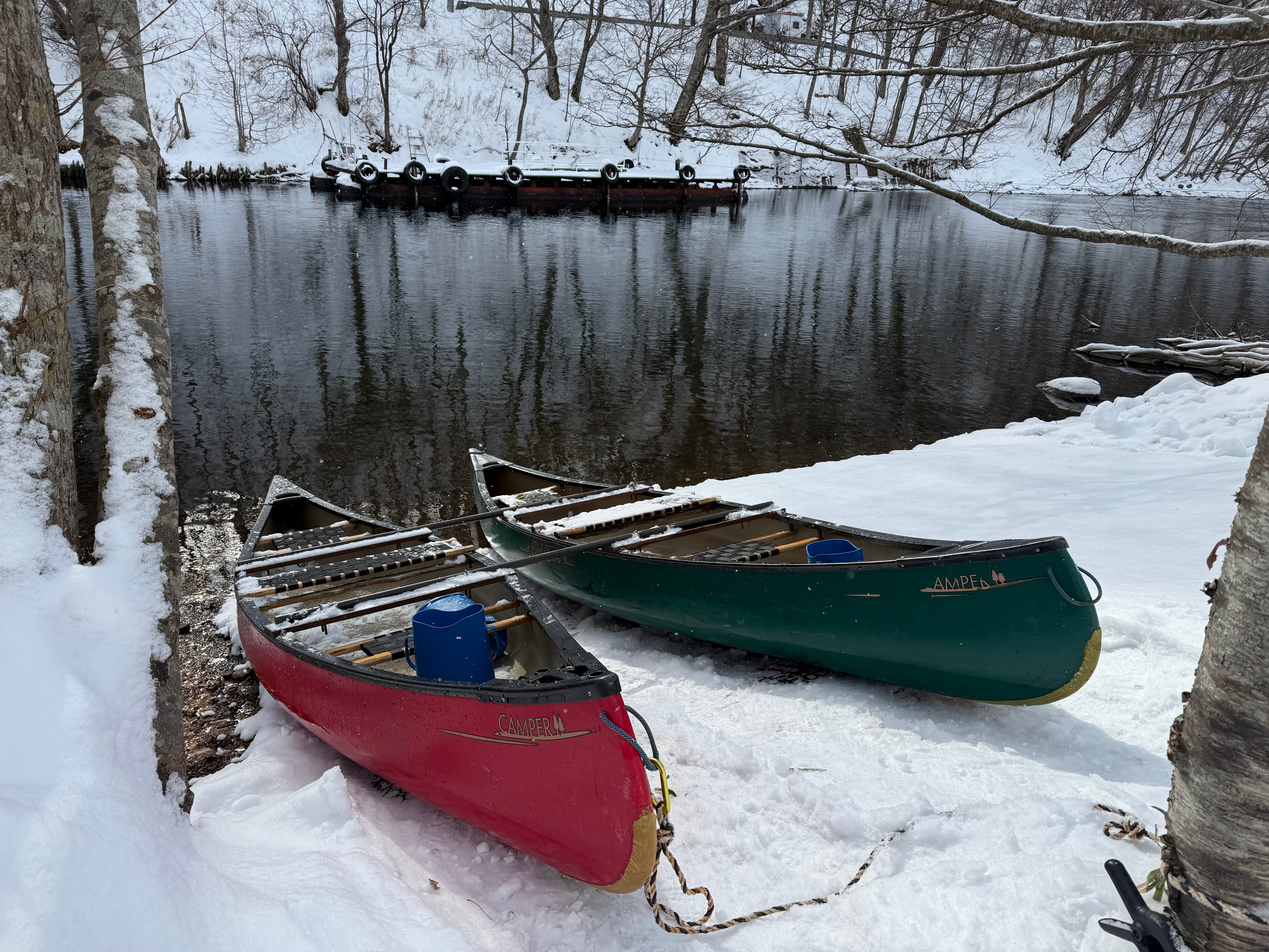 支笏湖｜冬季獨木舟｜不凍湖的冰之風景